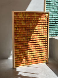 Yellow Digital Print Pixel Panel 