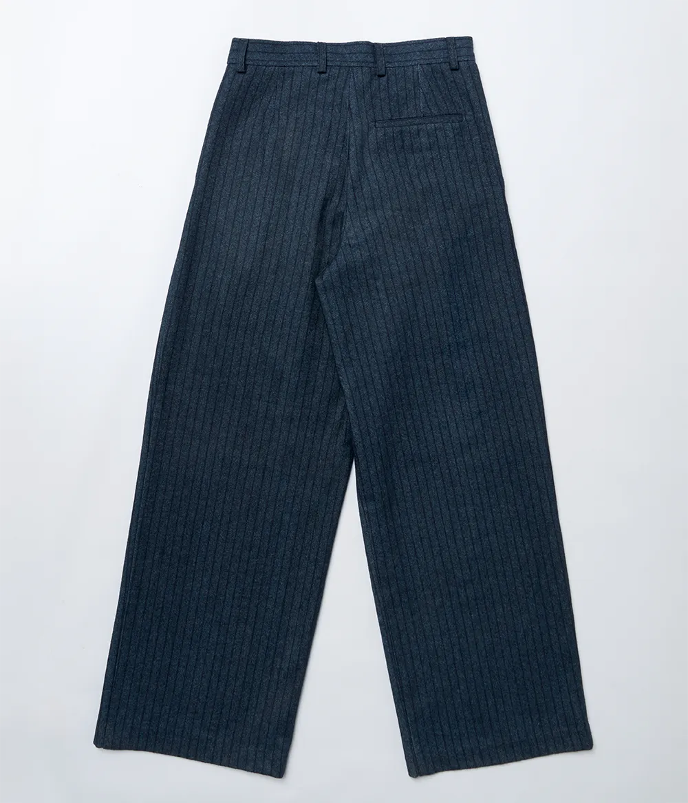 Wide-Leg Pinstripe Trousers