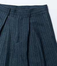 Wide-Leg Pinstripe Trousers