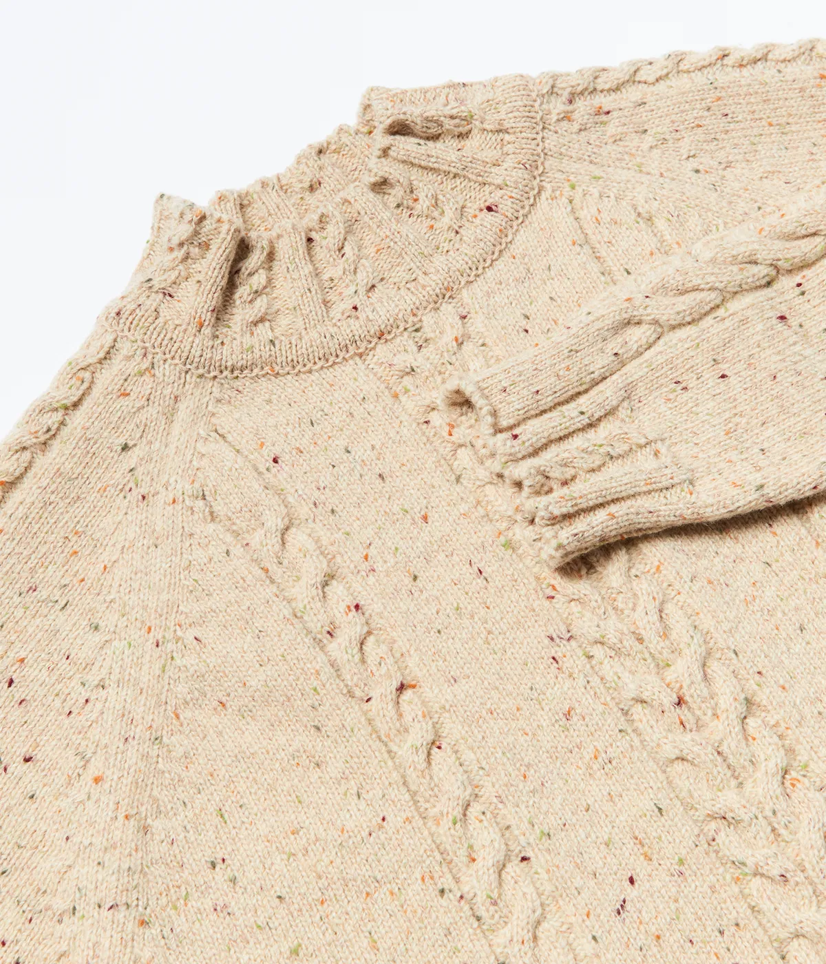 Strickjacke mit Zopfmuster in Melange