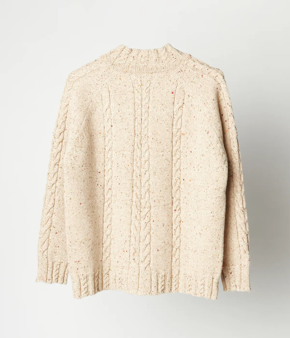 Strickjacke mit Zopfmuster in Melange